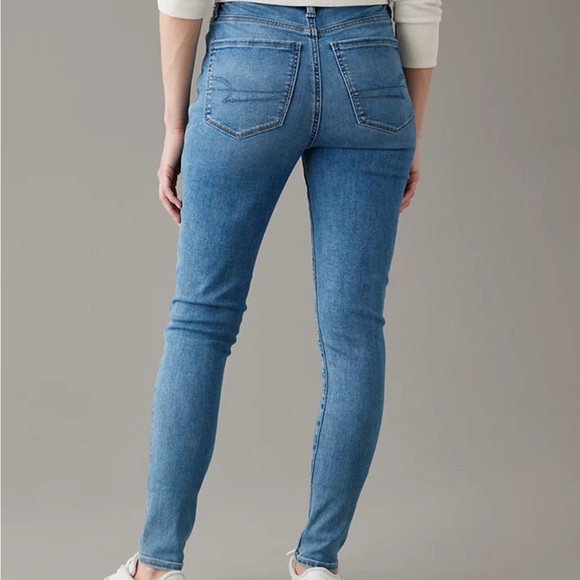 SOLD AE Next Level Super High-Waisted Dark Blue Jegging size 12 X-long - Picture 2 of 15